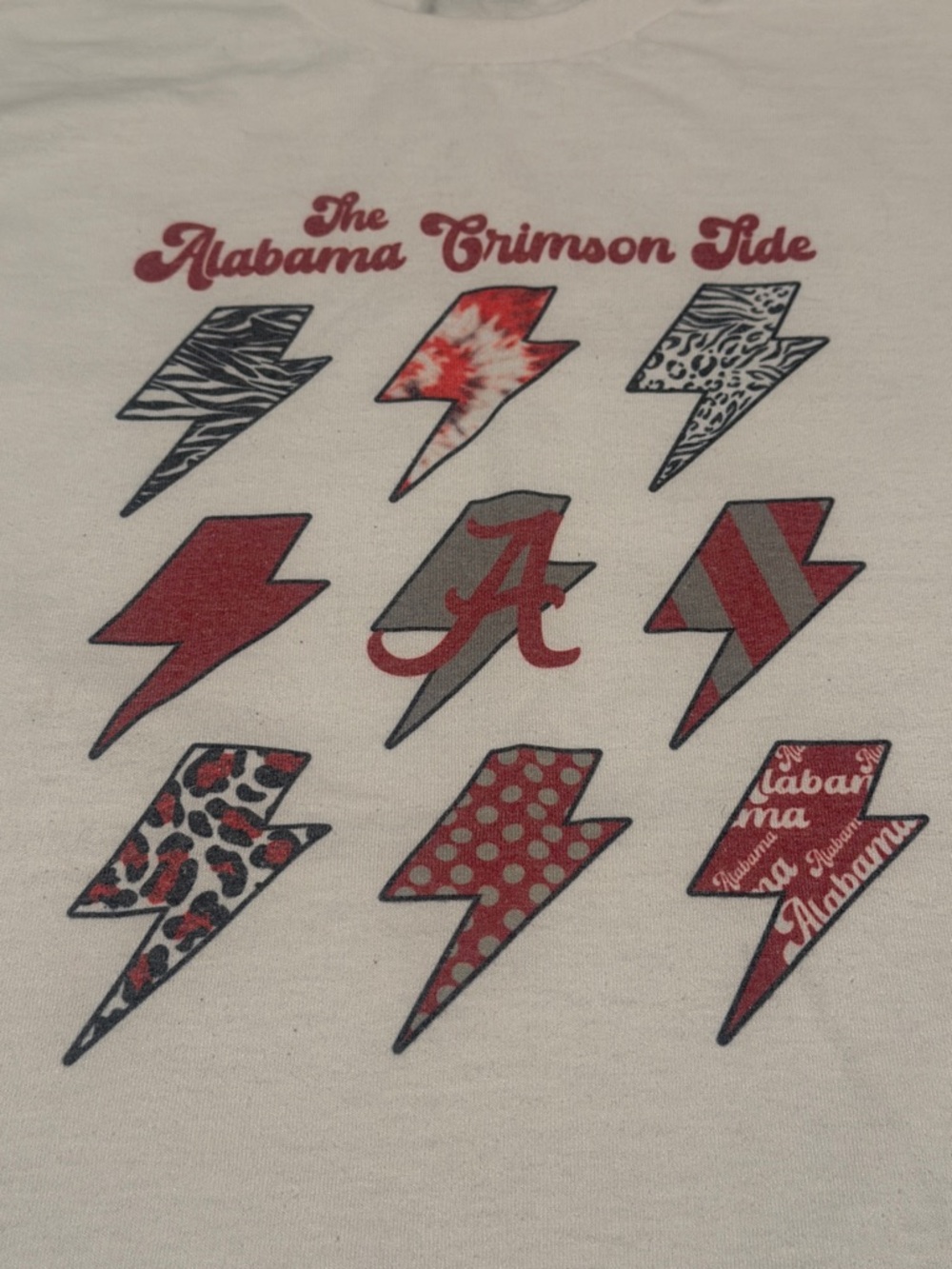 Alabama Crimson Tide Lightning Bolts Tee (M) - EUC!